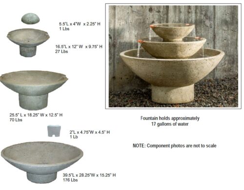 Modern Fountain - Three-Tiered Carrera