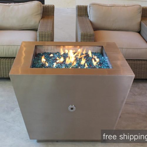 Outdoor Fire Pit - Stainless Steel - 33 Inches