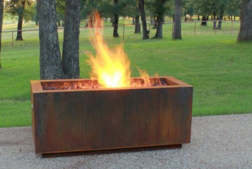 Modern Fire Pit - Rectangular Steel