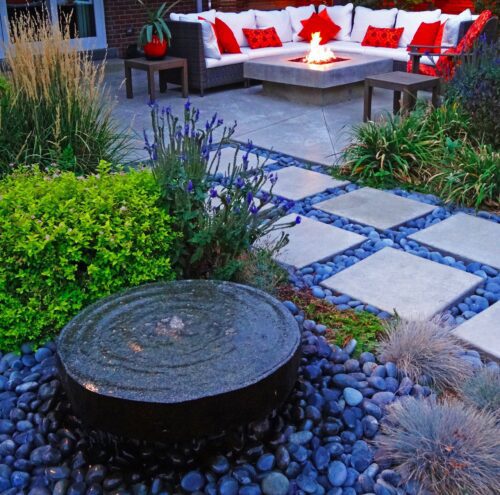 Modern Fountain - Natural Millstone