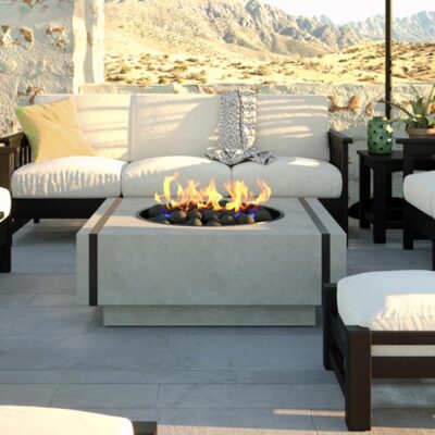 Modern Fire Pit - Cronus - Square Concrete Fire Pit