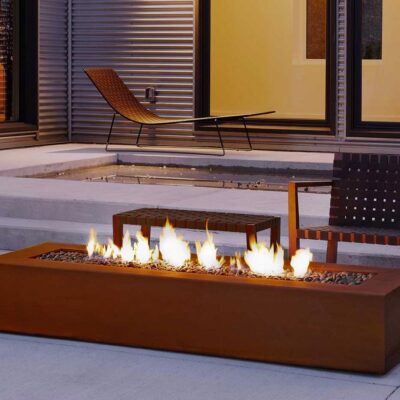 Modern Fire Pit - Cor-Ten Steel Robata Linear