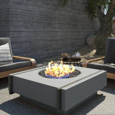 Modern Fire Pit - Cronus - Square Concrete Fire Pit