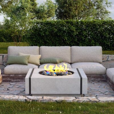 Modern Fire Pit - Cronus - Square Concrete Fire Pit