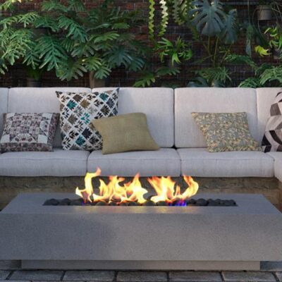 Modern Fire Pit - Pallas - Concrete Linear Fire Pit