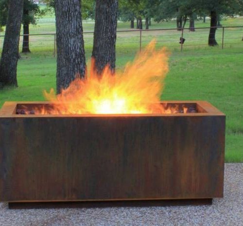 Modern Fire Pit - Rectangular Steel
