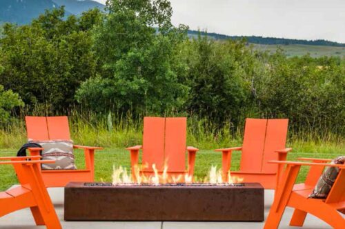 Modern Fire Pit - Cor-Ten Steel Robata Linear