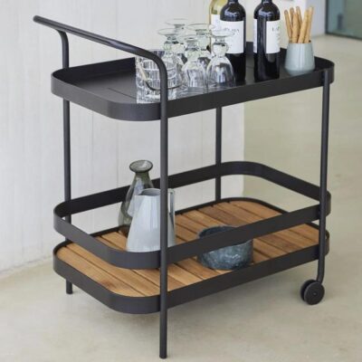 Modern Patio Furniture - Roll Outdoor Modern Bar Cart