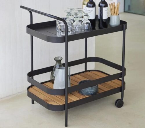 Modern Patio Furniture - Roll Outdoor Modern Bar Cart