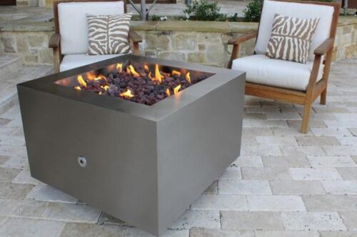 Modern Fire Pit - Stainless Steel Square