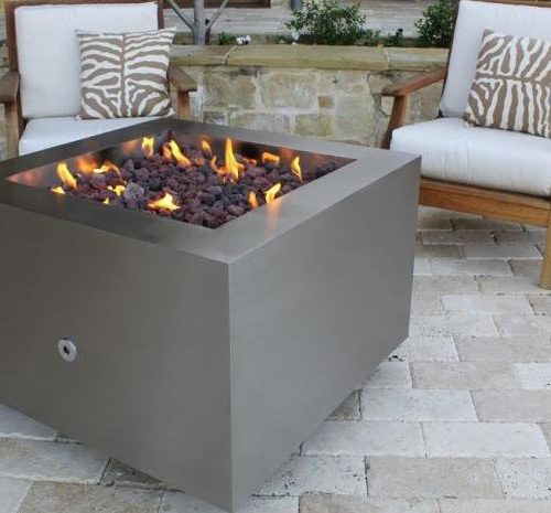 Modern Fire Pit - Stainless Steel Square