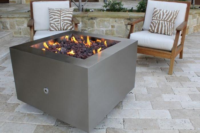 Stainless Steel Square Fire Pit, Modern Stainless Steel Fire Pits