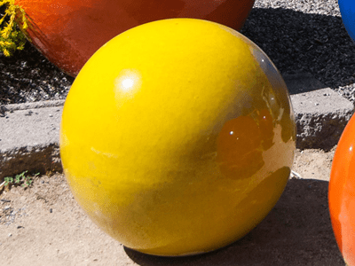 yellow outdoor ball decor