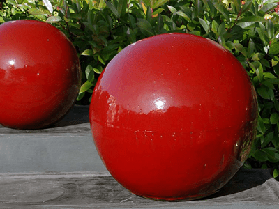 red outdoor ball decor