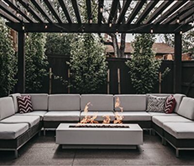 gray outdoor living area