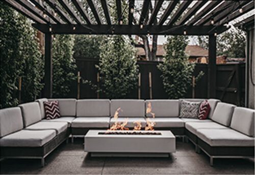 gray outdoor living area
