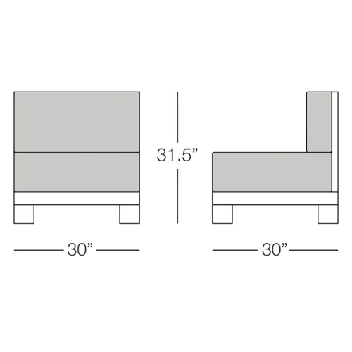 outdoor sectional dimensions