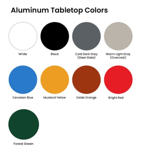 aluminum fire pit tabletop colors