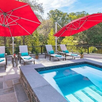 aurora red cantilever umbrella